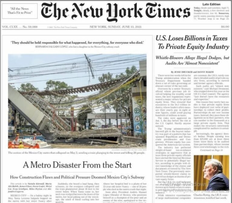 The New York Times liga a Marcelo Ebrard con la tragedia de la línea 12 del metro