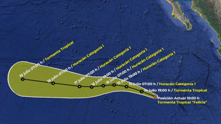 Se forma tormenta tropical “Felicia” en el Pacífico mexicano