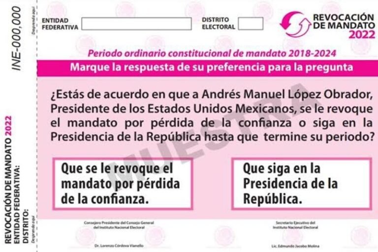 Rechaza TEPJF modificar boleta de Revocación de Mandato