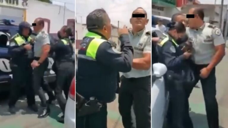 #Video Exmiembro de la GN enfrenta a policías de Tránsito en Puebla