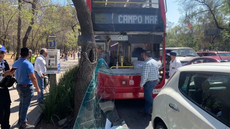 Metrobús choca contra árbol sobre Paseo de la Reforma; hay un herido