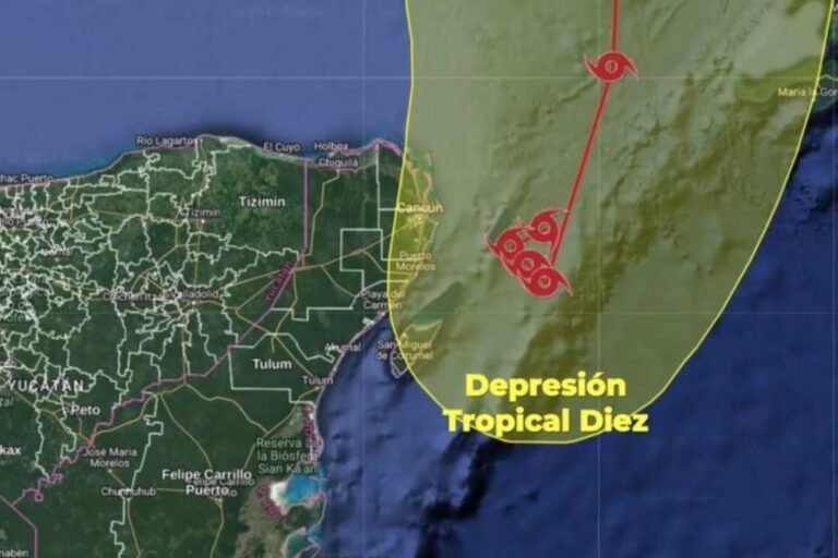 Depresión Diez se forma frente a Quintana Roo: SMN; se prevé que aumente a tormenta