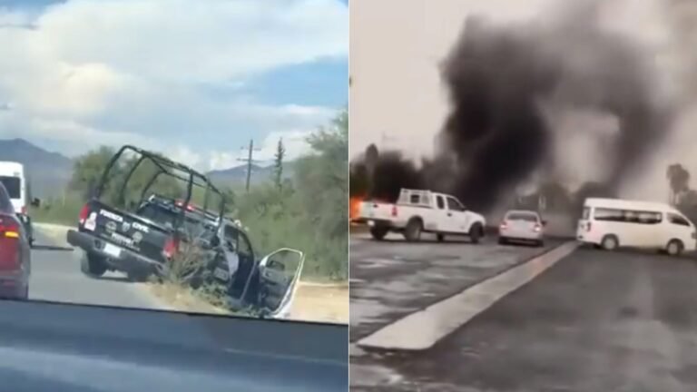 Criminales bloquean la Carretera Nacional de Nuevo León tras enfrentamiento con la Fuerza Civil