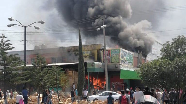 #Video Se incendia Central de Abasto de Tultitlán