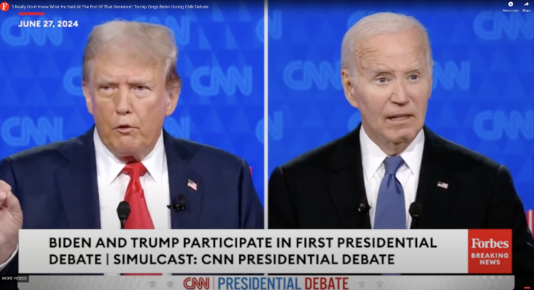 Trump se burla de los tropiezos de Biden en un video tras el debate presidencial