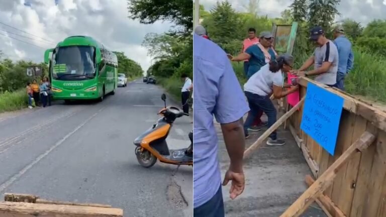 Bloquean carretera Tempoal-Pánuco en Veracruz; exigen rehabilitación de vías