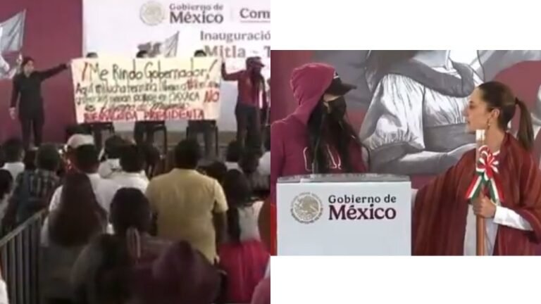 #Video Saxofonista María Elena Ríos irrumpe en mitin de Sheinbaum en Oaxaca