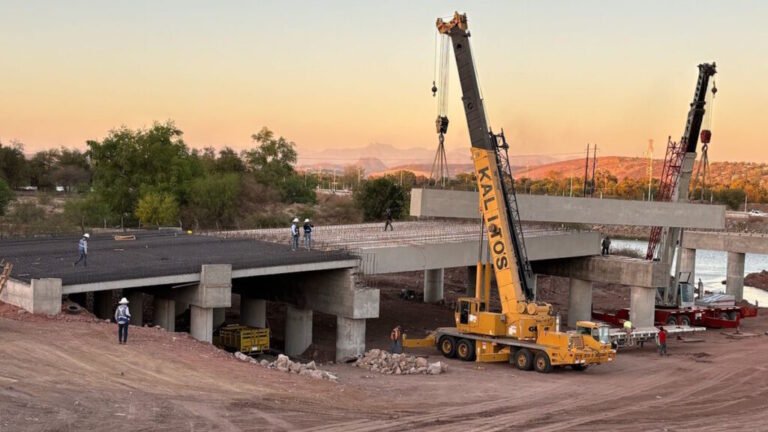 Avanza en más del 60 % construcción de puente vehicular sobre el río Humaya en Culiacán